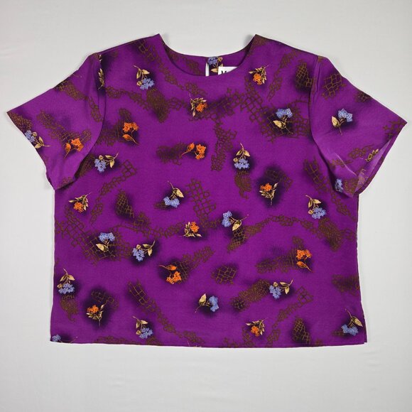 Vintage Maggie Sweet‎ Jubilee Two Piece Set Purple Floral Skirt & Top 2X 3X - Picture 5 of 14